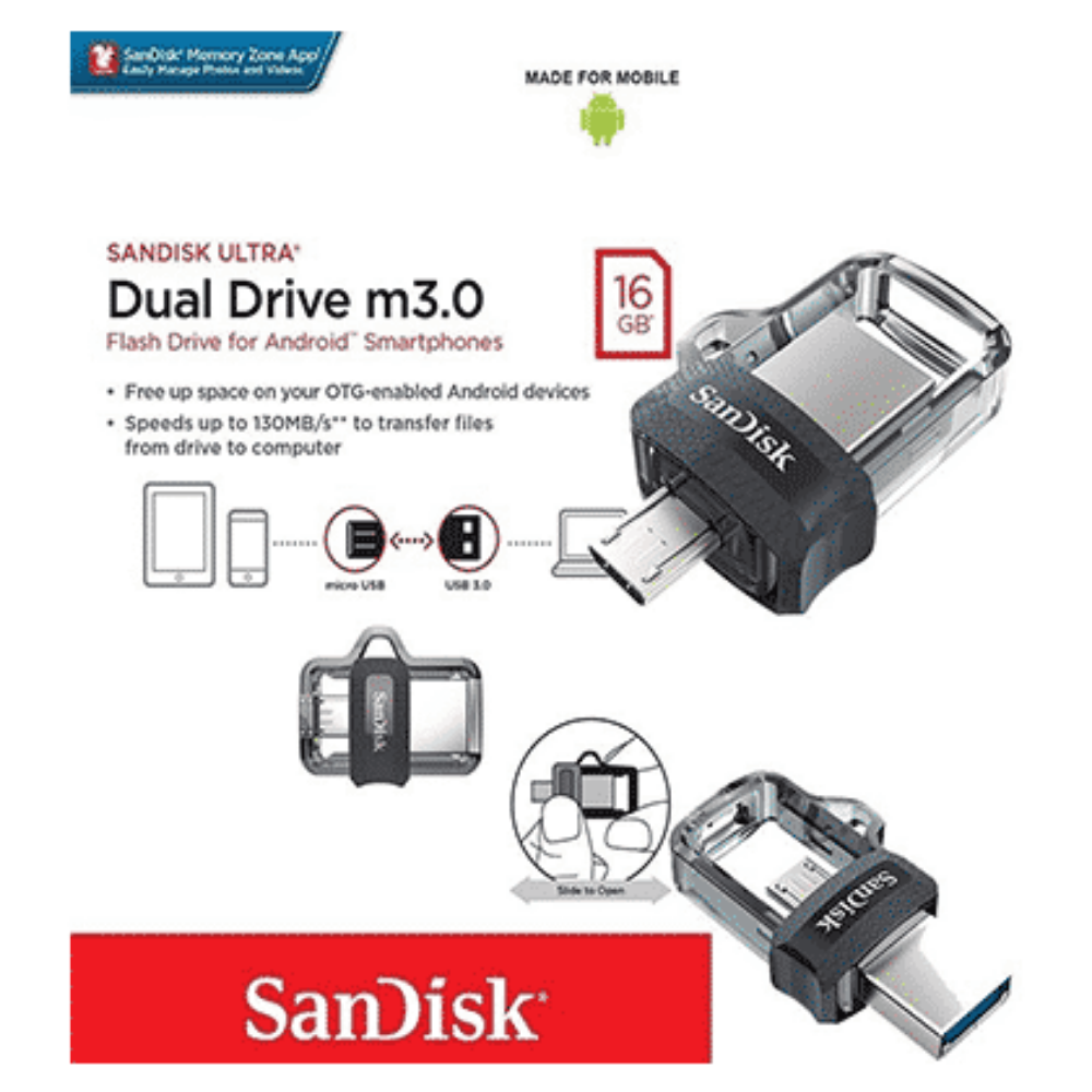 Pendrive ScanDisk Ultra Dual M3.0 16 GB